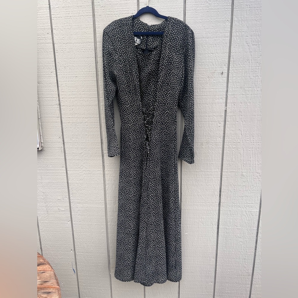 Vintage country cottage long sleeve classy style dress- festival